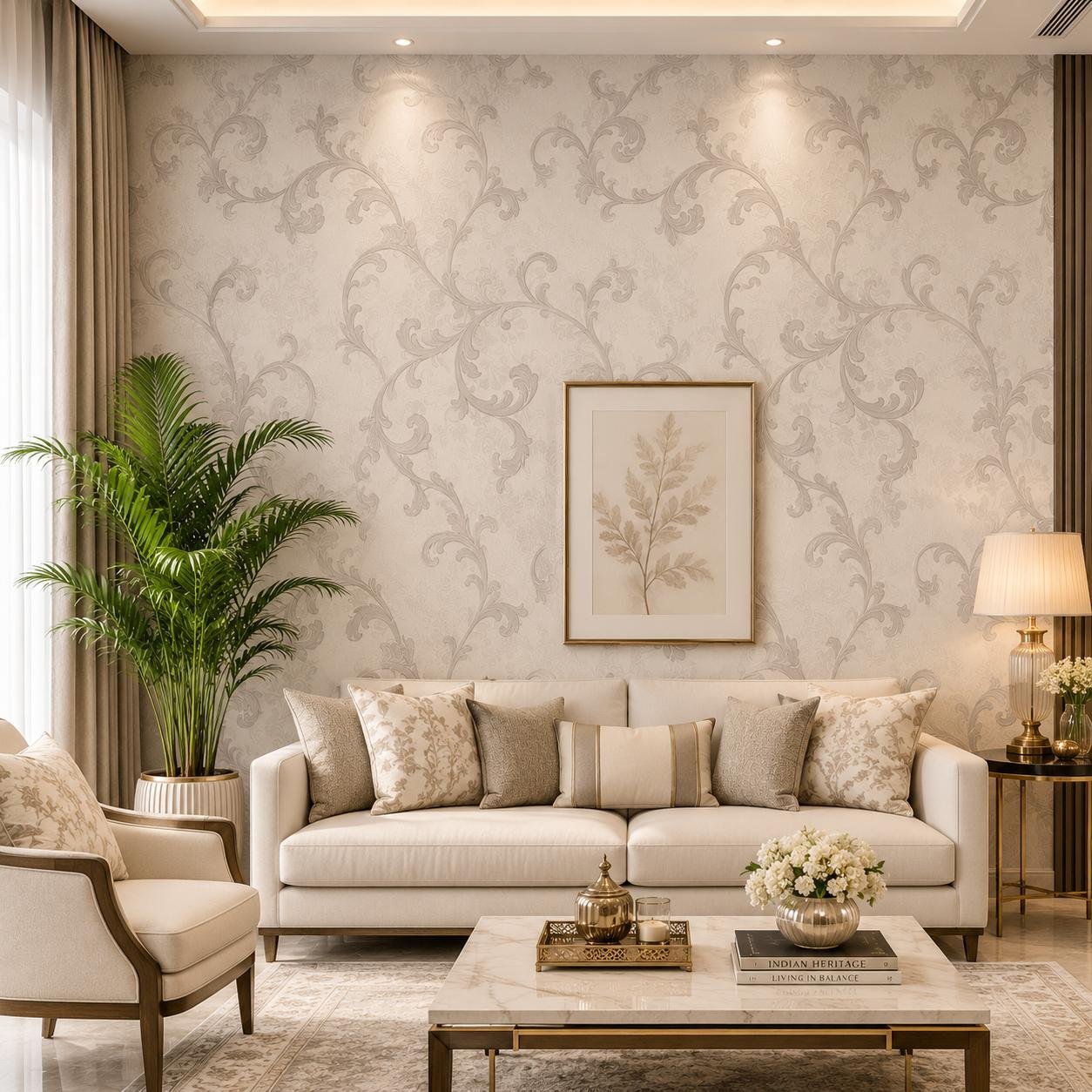 Floral Pattern - PVC Wallpaper 1234
