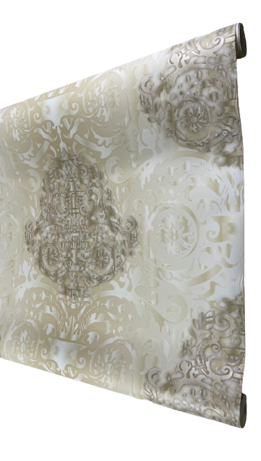Beige shade Florida Made in USA - Nonwoven pvc wallpaper