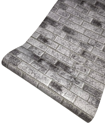 Light Grey Brick- PVC Wallpaper