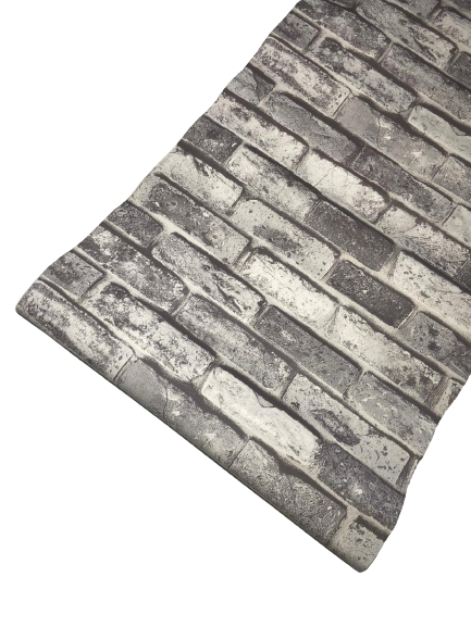Grey Rustic Brick - PVC Wallpaper