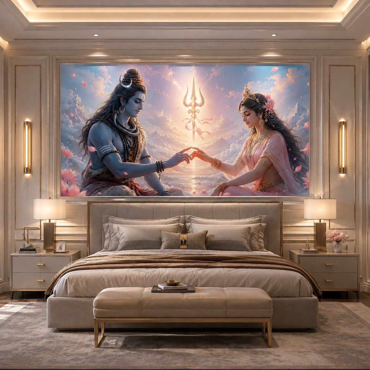 Shiv Parvati | Spritual Wallpaper | Wall Mural - Image 2