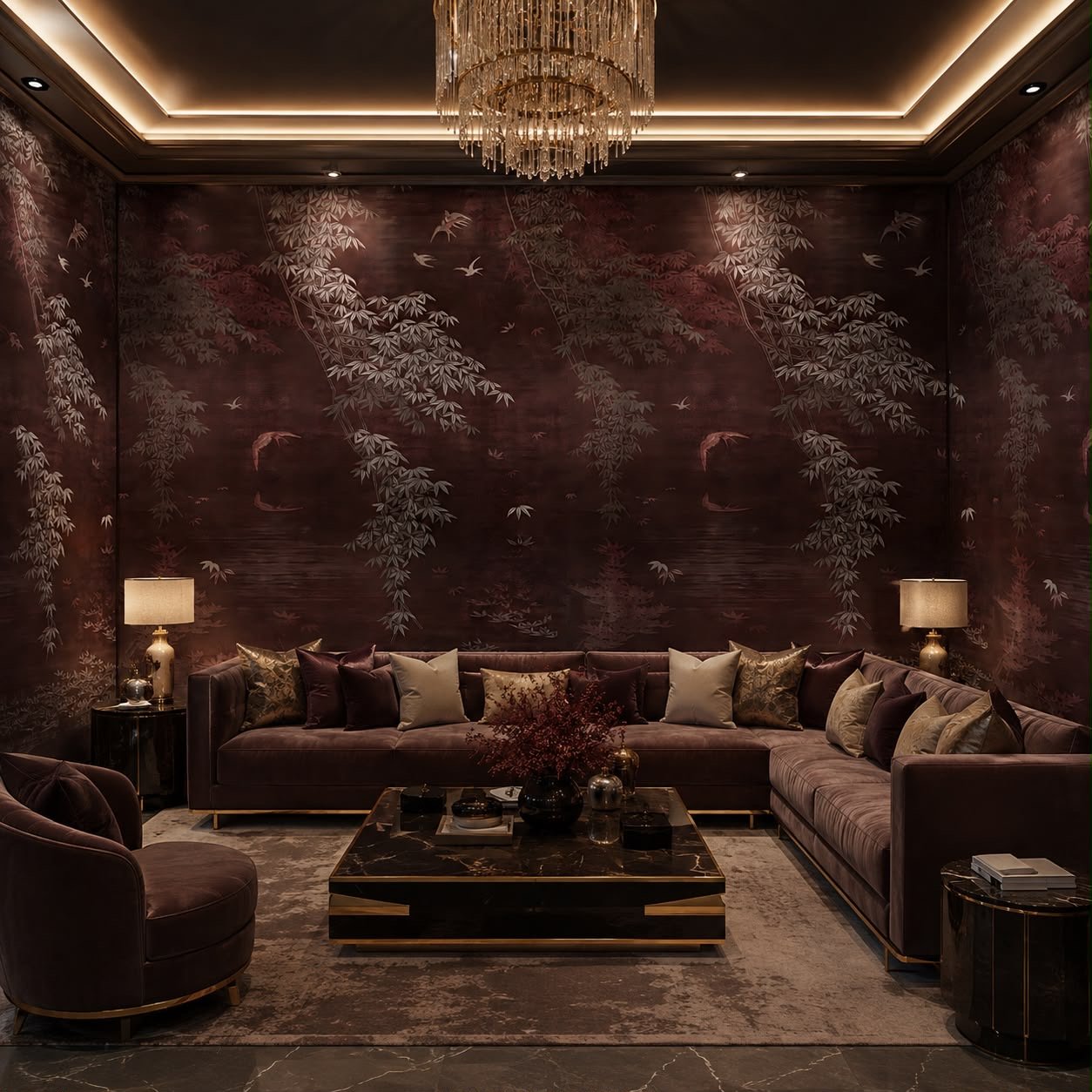 Wine Chinories | Tropical Wallpaper | Wall Mural